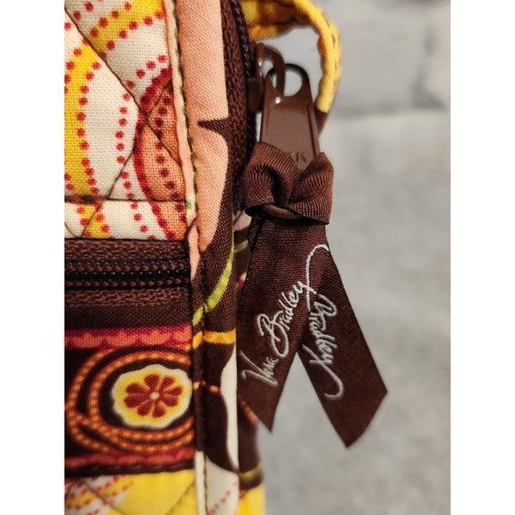 Vera Bradley Mini Hipster Crossbody Bag Handbag and Wallet Floral Brown Yellow - Picture 2 of 15